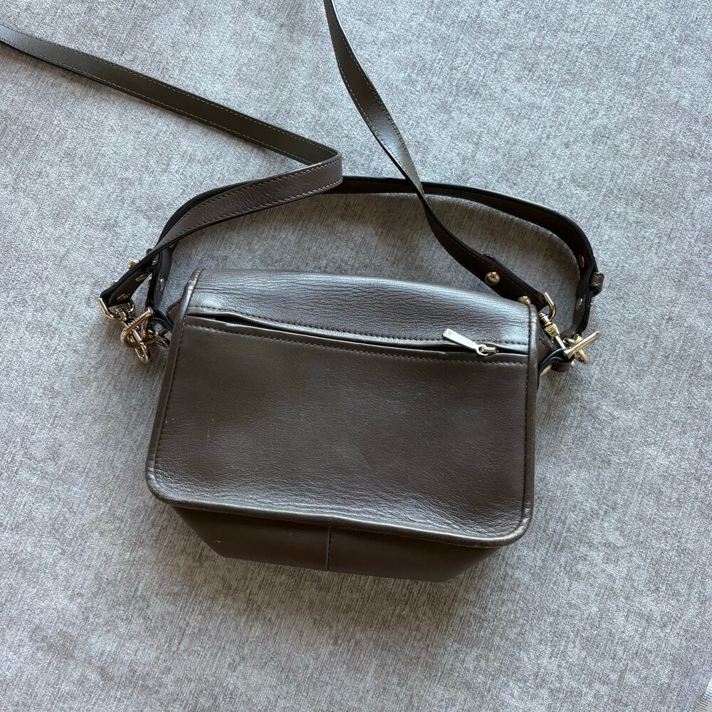 $650 Longchamp Mademoiselle Perforated Brown Crossbody Leather Handbag - Picture 9 of 9
